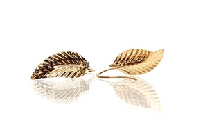 14K Custom Made Gold Leaf Style Earrings