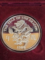1988 silver dragon coin 155 gr