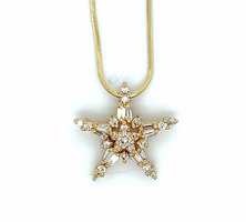  14K Yellow Gold Star Pendant Approx 0.65 ctw