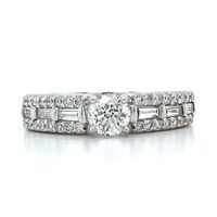  14k White Gold Diamond Engagement Ring Approx 0.90 ctw