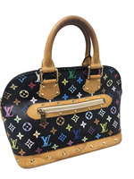 Louis Vuitton Alma Black Multicolor Monogram Canvas Handbag