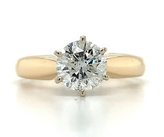  14k Yellow Gold Solitaire Diamond Engagement Ring Approx 1 ctw