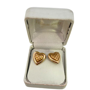  14kt Yellow Gold Hear Earrings 