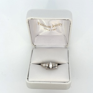 10kt White Gold Ring with Natural Marquise Diamond