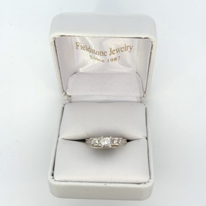 14kt White Gold Ring with Natural Square Diamonds