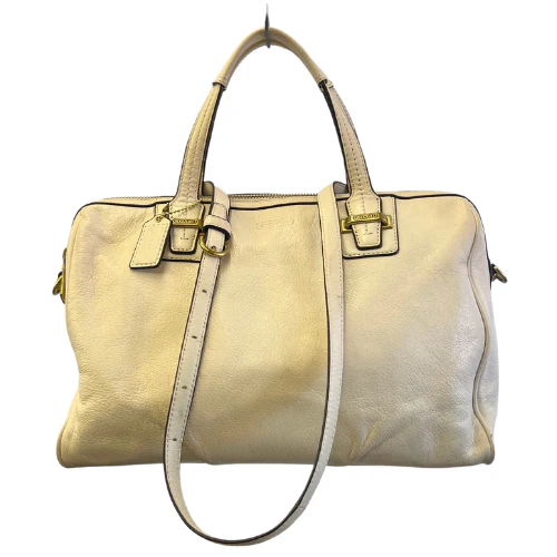 Coach Satchel Handbag white/cream with crossbody strap