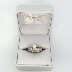 10kt White Gold Natural Diamond Wedding Set 