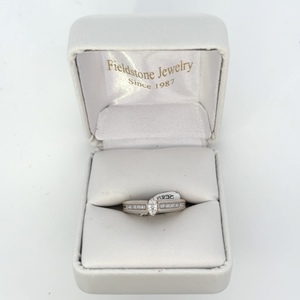 14kt White Gold Ring with Natural Marquise Diamond 