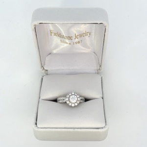 14kt White Gold Ring with Cluster of Lab Grown Diamonds