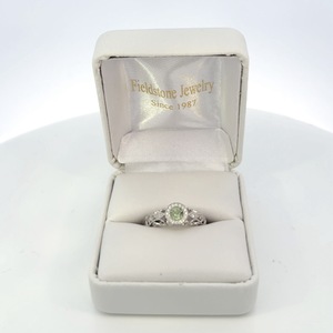  10kt White Gold Ring with Peridot Round Stone