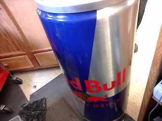 Red Bull V2 Eco, Refrigerator In The Shape Of A Red Bull Can, 40" x 18"