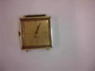 Benrus Square Face Gold Colored Watch Runs As-Is