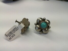 Vintage Turquoise Screw Back Earrings Made in Mexico 