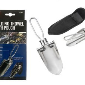8-7/8" Mini Stainless Steel Folding Trowel With Pouch, Folded Length 5-5/8"