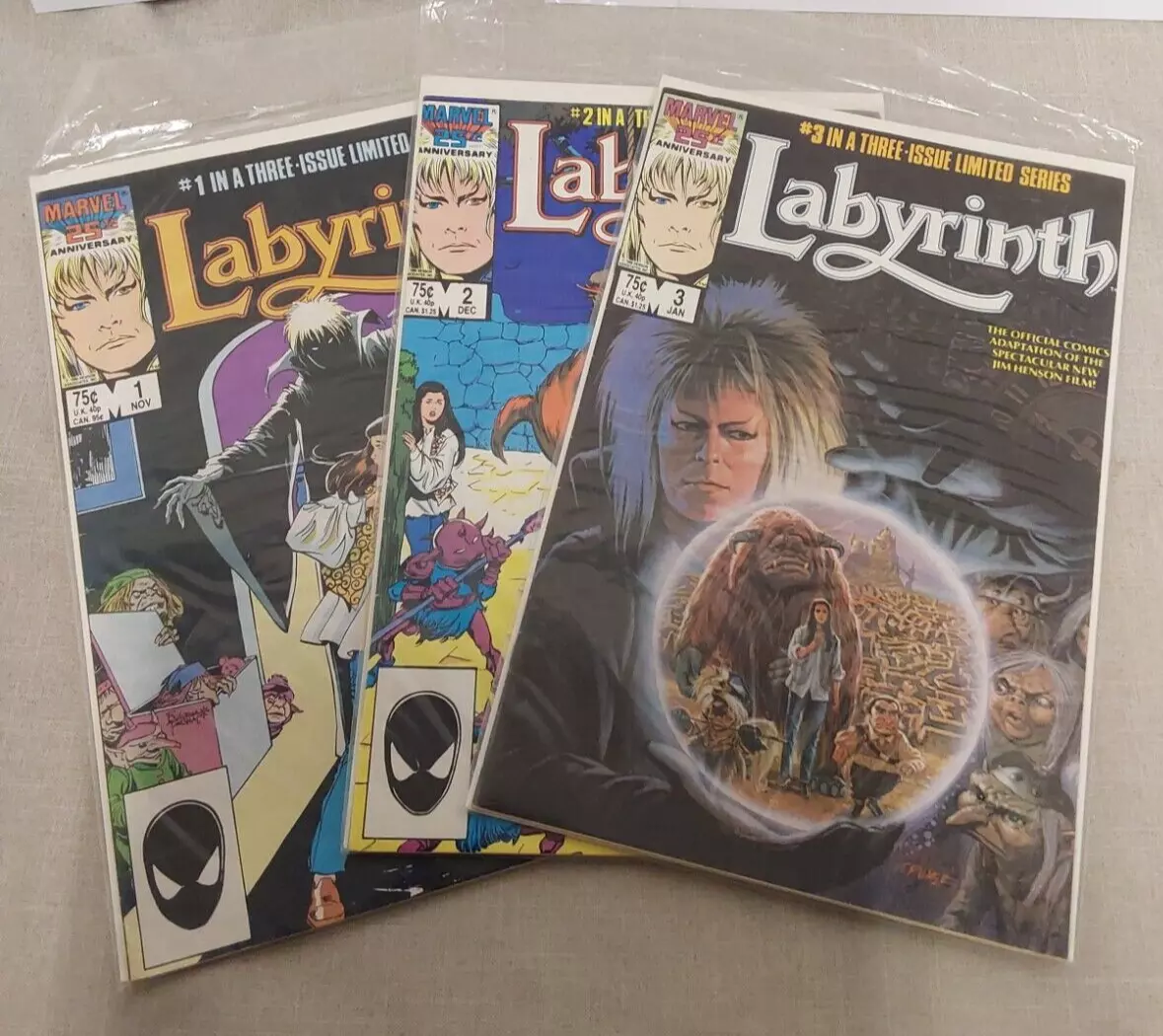 Labyrinth 1-3 Series 1986 High Grade Based On The Movie