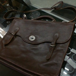 Il Bisonte Wanny Di Filippo, Made it Italy,  Brown Leather Cross-Body Briefcase 