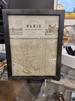 6 Panel Paris Map from 1855