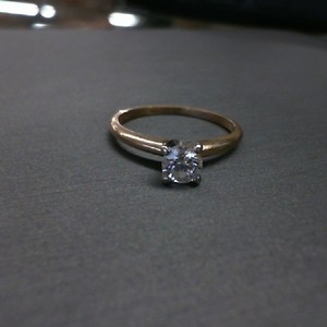 14K Yellow Gold 2.2gr .50 Diamond Solitaire Engagement Ring