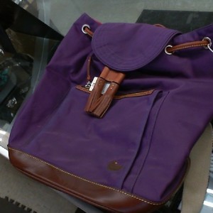 Dooney & Bourke Nylon & Leather, Pink and Purple Handbag Or Backpack - J2543597