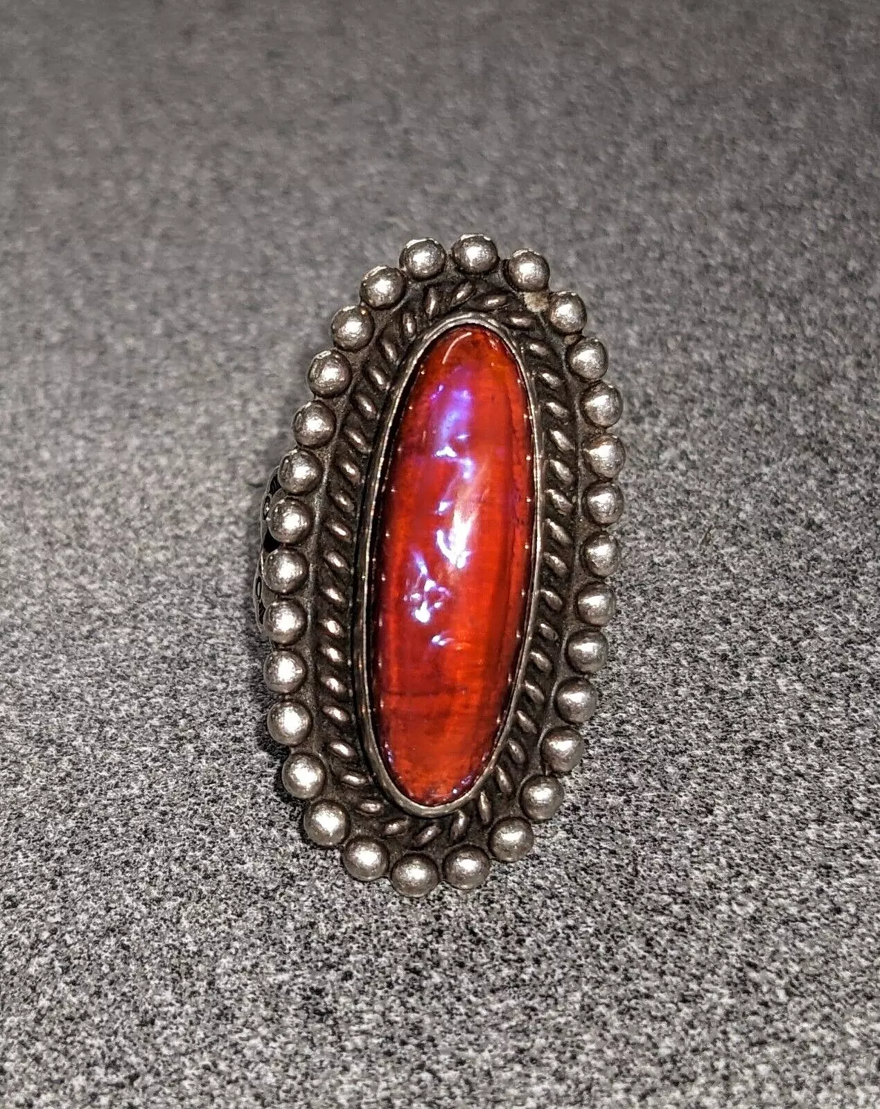 Dragon's Breath Opal & Sterling Silver Ring