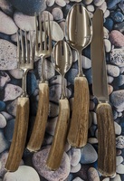 39-Piece Genuine Antler-Handled Flatware Service for 8 (Missing 1 Tablespoon) 