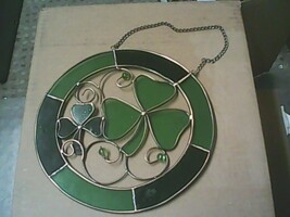 Stained Glass Green 4-Leaf Clover Wall Hanging