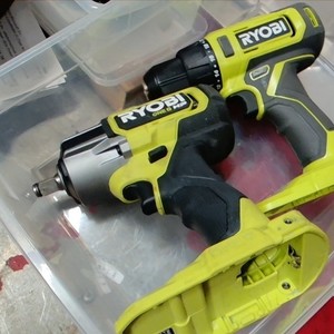 RYOBI ONE HP P262  1/2" IMPACT, PCL206 1/2" DRILL, BATTERY & CHARGER