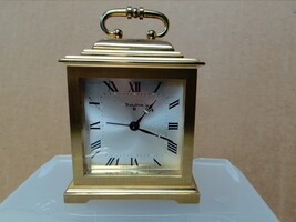 Vintage BULOVA 8 DAY Brass Carriage Windup Alarm Clock 3.75"  G2251 - OVERWOUND