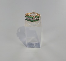  17 Emerald Ring,10k gold,2.50 grams, missing a stone