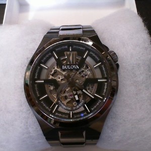 Watch Jewelry Bulova 98a179, #23232916; Bulova Maquina Skeleton Men's Watch Gunm