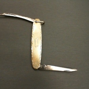 MILLER BROS. USA 10K SOLID GOLD CASE GENTLEMEN'S POCKET OR PEN KNIFE 2 5/8" 