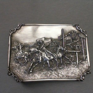 SISKIYOU CM RUSSELL PEWTER WESTERN BUCKLE #1286