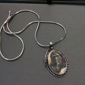  Sterling Silver Snake CHAIN WITH SIGNED ANTLER NATIVE AMERICAN & PEACE PIPE