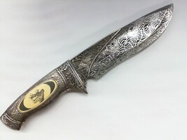 Etched Elk Knife