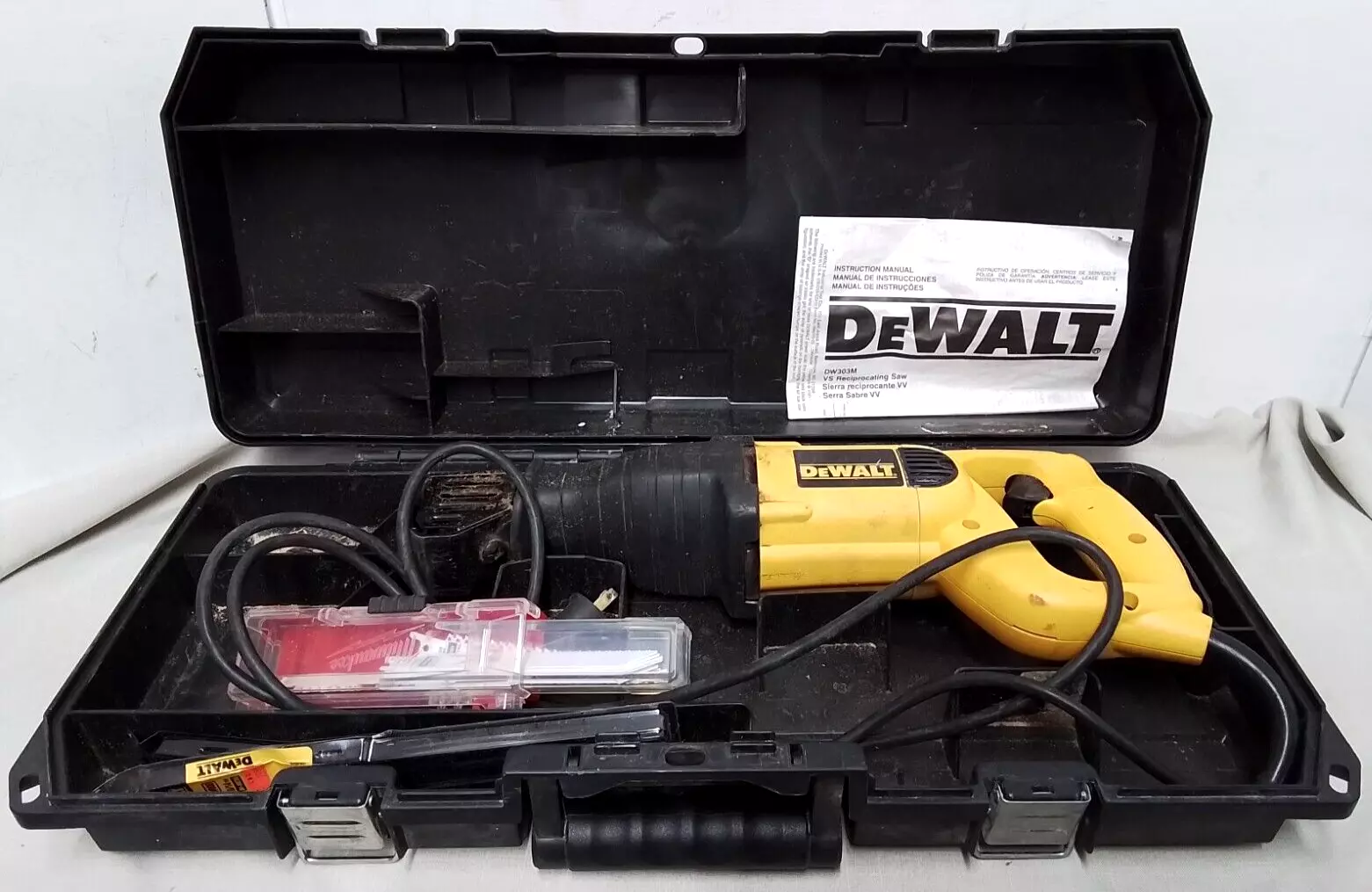 Dewalt DW303 9 Amp Corded Electric Reciprocating Saw Power Tool with Case