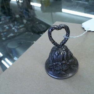 S KIRK AND SONS STERLING SILVER HAND DECORATED FLORAL REPOUSSE BELL  48.30gms