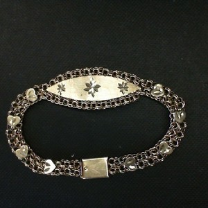  14K YELLOW GOLD WITH STAR CUTS - HEARTS - DOUBLE ROW CHAIN