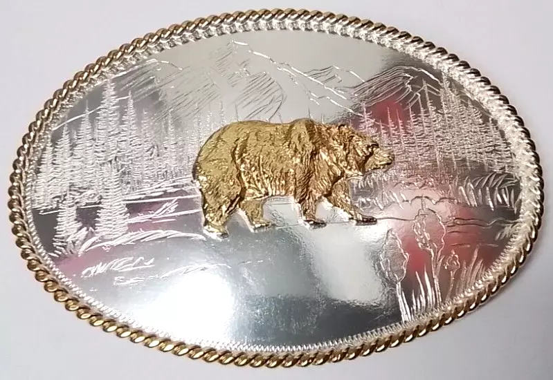 Montana Silversmiths Belt Buckle w/ Bear