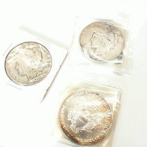 (1) Coins US Peace or Morgan silver DOLLAR or 1 ounce round BULLION 