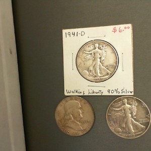(1) SILVER HALF DOLLAR - WALKING LIBERTY OR FRANKLIN