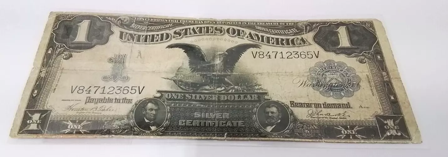 1899 $1 Silver Certificate Dollar Black Eagle Circulated