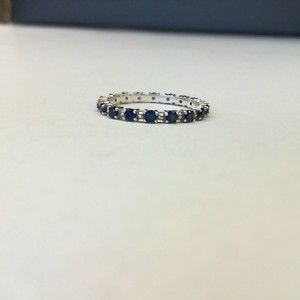  Sterling Silver 0.925% 2.10gms Eternity Ring with Blue Sapphires
