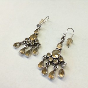 Sterling Silver 0.925% 2.10gms Golden Citrine Chandelier Earrings 