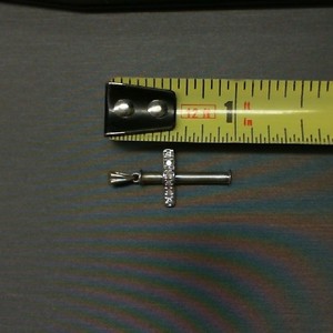  10K WHITE GOLD CROSS PENDANT WITH DIAMONDS
