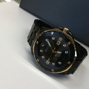 Bulova MARINE STAR 98D176 BLACK JEWELED WATCH 