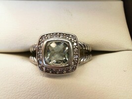  David Yurman Petite Albion Ring With light green quartz And Diamonds ring stamp