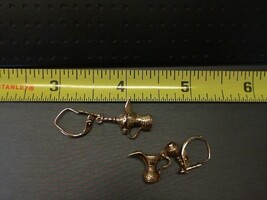  GENIE LAMP DANGLE EARRINGS 14K YELLOW GOLD
