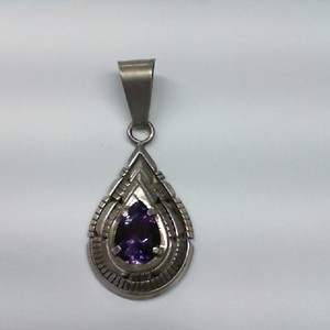  Sterling Silver 0.925% 32.70gms Heavy Carl Quitana Teardrop Amethyst Pendant 