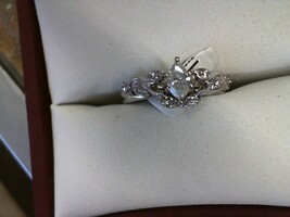   WHITE GOLD WEDDING SET WITH .20 MARQUIS DIAMOND (CLOUDY)
