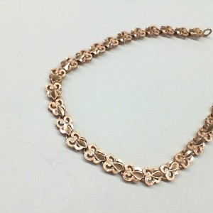  Gold 14kt 5.70gms 14K Rose Gold Fleur de Lis Link bracelet, 7.75" 